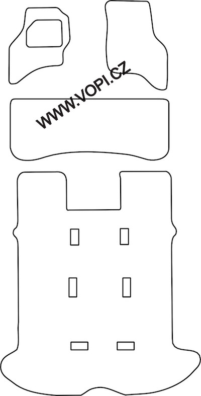 Textil-Autoteppiche Nissan Serena komplet 1992 - Carfit (3223)